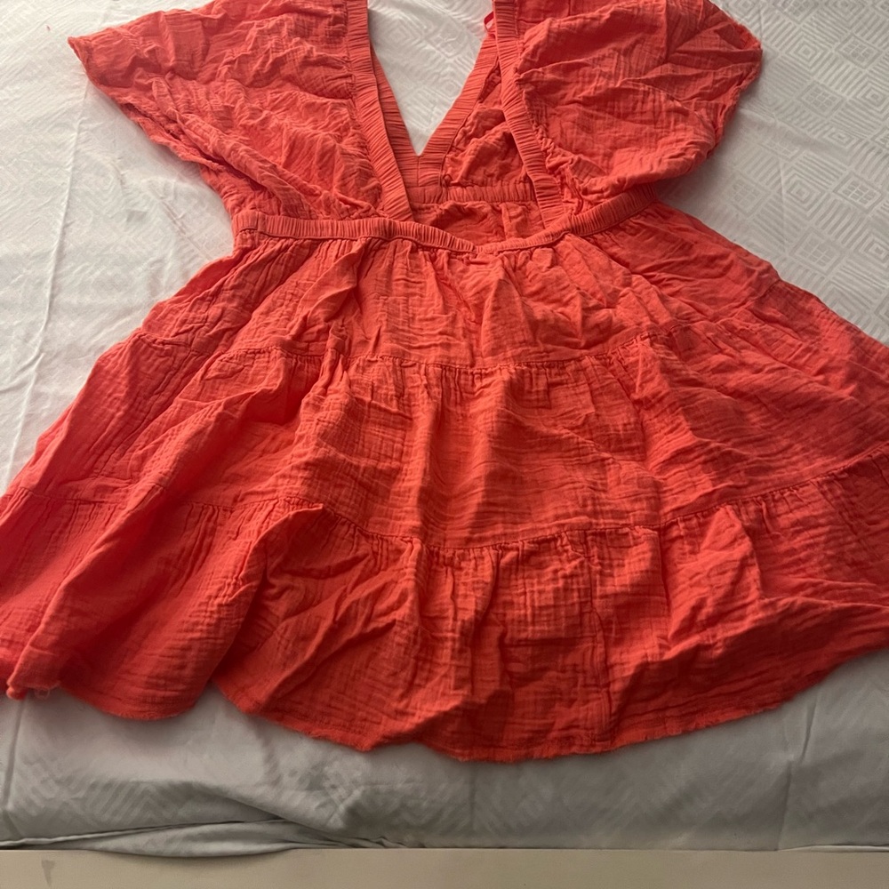 Aerie Coral Textured Cover Up/Dress